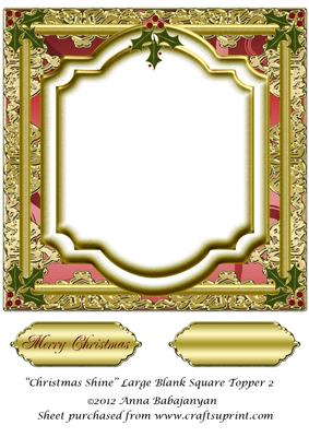 Christmas Shine Large Blank Square Topper 2