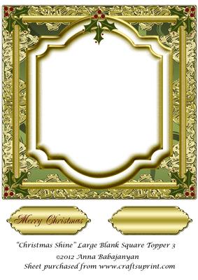 Christmas Shine Large Blank Square Topper 3