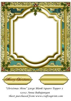 Christmas Shine Large Blank Square Topper 5