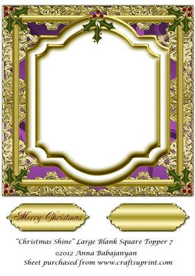 Christmas Shine Large Blank Square Topper 7