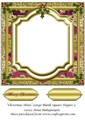 Christmas Shine Large Blank Square Topper 9