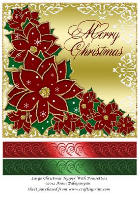 Large Christmas Topper with Poinsettias