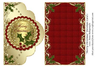 Merry Christmas Envelope Card 1