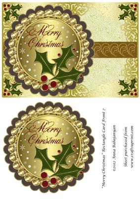 Merry Christmas Rectangle Card Front 7