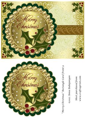 Merry Christmas Rectangle Card Front 9