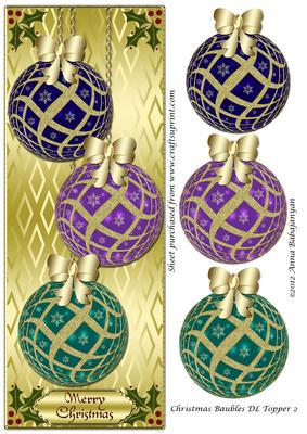 Christmas Baubles Dl Topper 2