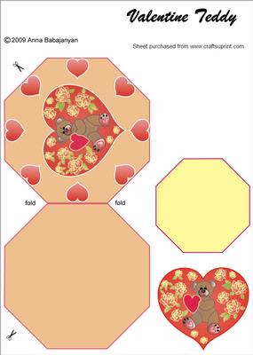 Valentine Teddy (octagon Card )