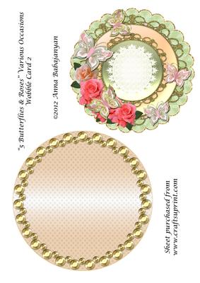 5 Butterflies & Roses Various Occasions Wobble Card 2