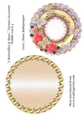 5 Butterflies & Roses Various Occasions Wobble Card 4