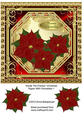 Inside the Frames Christmas Topper with Poinsettias 1