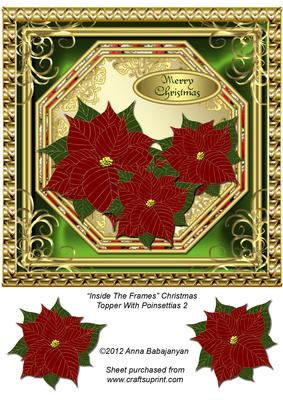 Inside the Frames Christmas Topper with Poinsettias 2