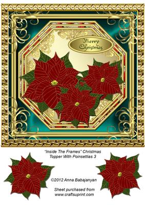 Inside the Frames Christmas Topper with Poinsettias 3