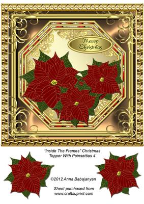 Inside the Frames Christmas Topper with Poinsettias 4