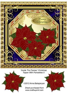 Inside the Frames Christmas Topper with Poinsettias 5