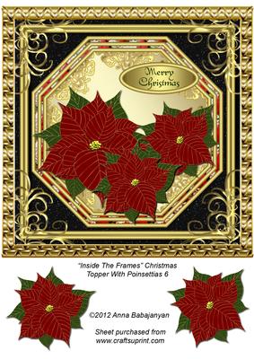 Inside the Frames Christmas Topper with Poinsettias 6
