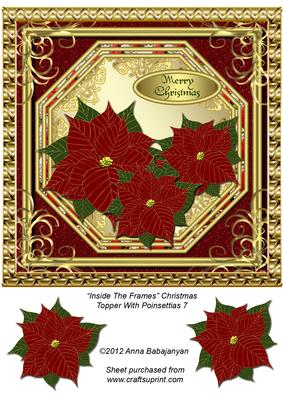 Inside the Frames Christmas Topper with Poinsettias 7