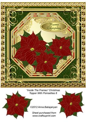 Inside the Frames Christmas Topper with Poinsettias 8