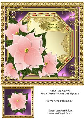Inside the Frames Pink Poinsettias Christmas Topper 1