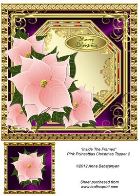 Inside the Frames Pink Poinsettias Christmas Topper 2