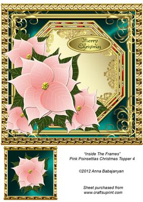 Inside the Frames Pink Poinsettias Christmas Topper 4