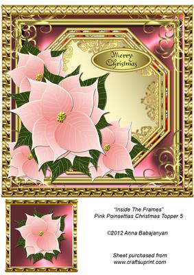 Inside the Frames Pink Poinsettias Christmas Topper 5