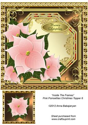 Inside the Frames Pink Poinsettias Christmas Topper 6