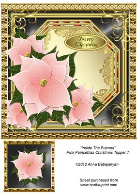 Inside the Frames Pink Poinsettias Christmas Topper 7