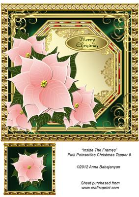 Inside the Frames Pink Poinsettias Christmas Topper 8