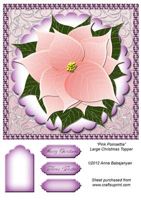 Pink Poinsettia Large Christmas Topper