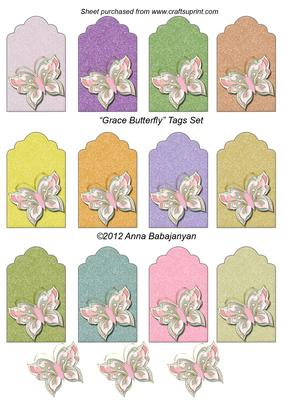 Grace Butterfly Tags Set
