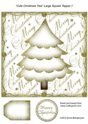 Cute Christmas Tree Large Square Topper 1