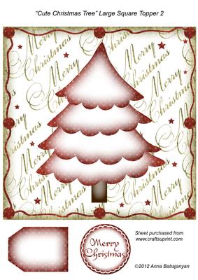 Cute Christmas Tree Large Square Topper 2