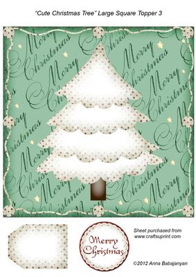 Cute Christmas Tree Large Square Topper 3