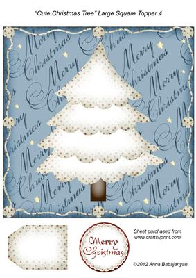 Cute Christmas Tree Large Square Topper 4