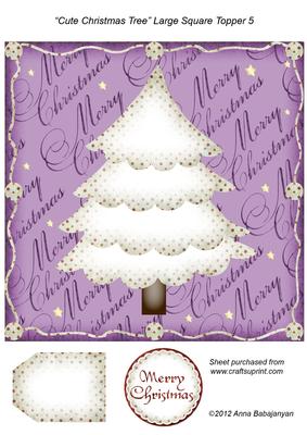 Cute Christmas Tree Large Square Topper 5
