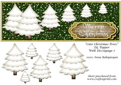 Cute Christmas Trees Dl Topper with Decoupage 7