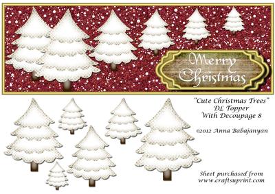 Cute Christmas Trees Dl Topper with Decoupage 8