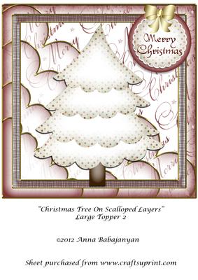 Christmas Tree on Scalloped Layers Large Topper 2