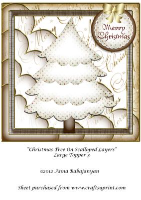 Christmas Tree on Scalloped Layers Large Topper 3