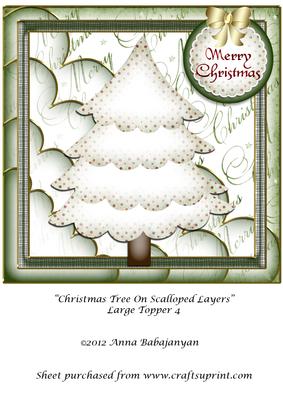 Christmas Tree on Scalloped Layers Large Topper 4
