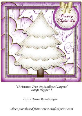 Christmas Tree on Scalloped Layers Large Topper 5