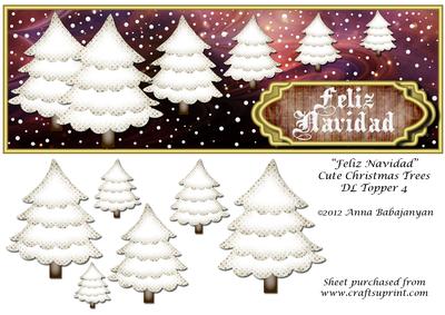 Feliz Navidad Cute Christmas Trees Dl Topper 4