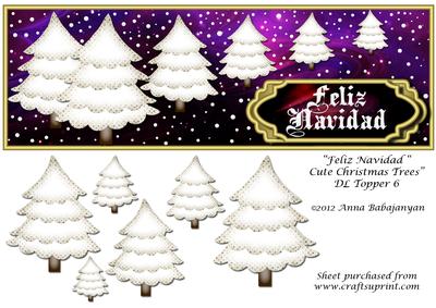 Feliz Navidad Cute Christmas Trees Dl Topper 6