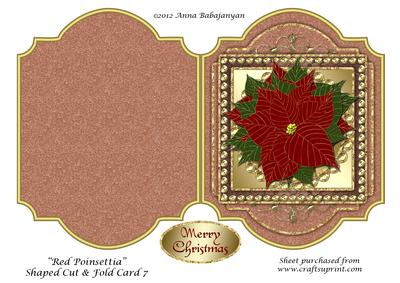 Red Poinsettia Shaped Cut & Fold Card 7