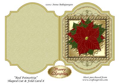 Red Poinsettia Shaped Cut & Fold Card 8