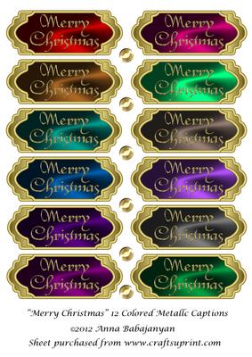 Merry Christmas 12 Colored Metallic Captions