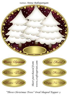 Three Christmas Trees Oval Shaped Topper 3