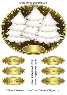 Three Christmas Trees Oval Shaped Topper 4