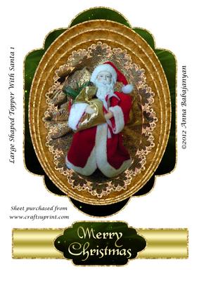 Large Shaped Topper with Santa 1