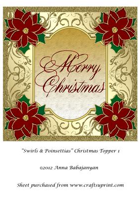 Swirls & Poinsettias Christmas Topper 1